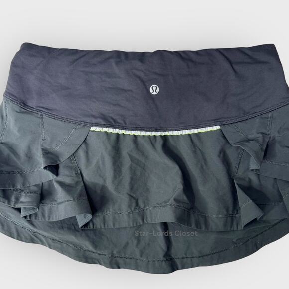 Lululemon Presta Skirt Size 6 Black Ruffle Tiered Drawstring Waist Tenniscore - Picture 4 of 7